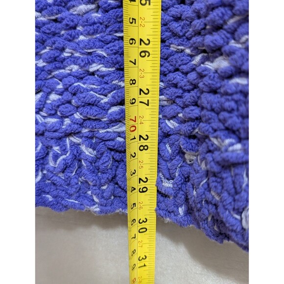 H&M Hand Knit Sweater Oversized M/L Purple White Boho Coastal Comfy & Cozy - Picture 8 of 16